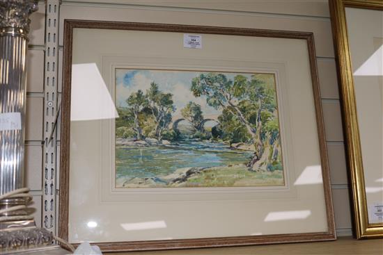Samuel John Lamorna Birch (1869-1955) The River at Morar, Western Highlands 9.75 x 13.75in.